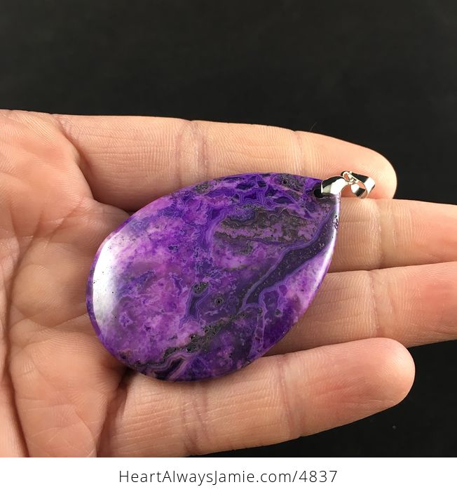 Purple Crazy Lace Mexican Agate Stone Jewelry Pendant - #0tyzSPVvfWA-3
