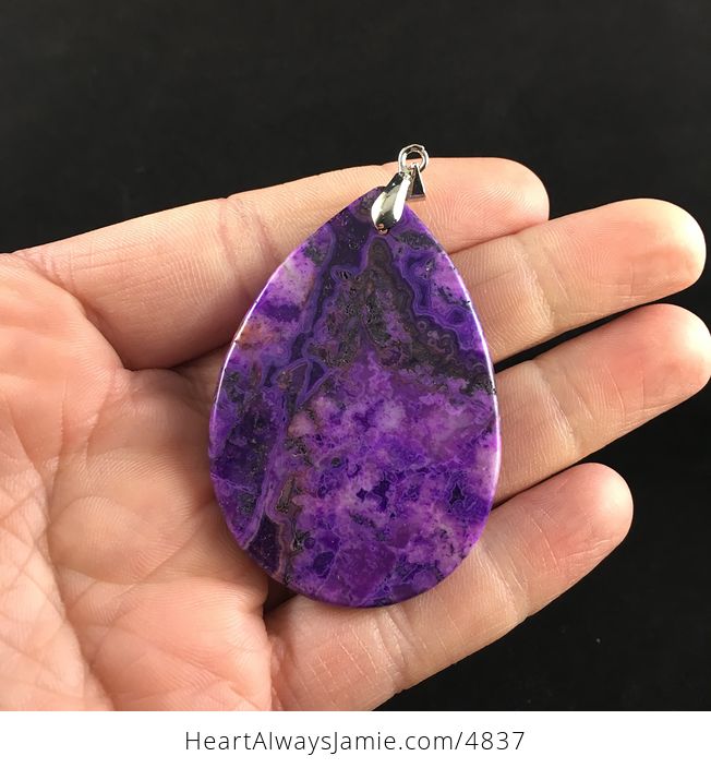 Purple Crazy Lace Mexican Agate Stone Jewelry Pendant - #0tyzSPVvfWA-5