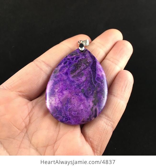 Purple Crazy Lace Mexican Agate Stone Jewelry Pendant - #0tyzSPVvfWA-2