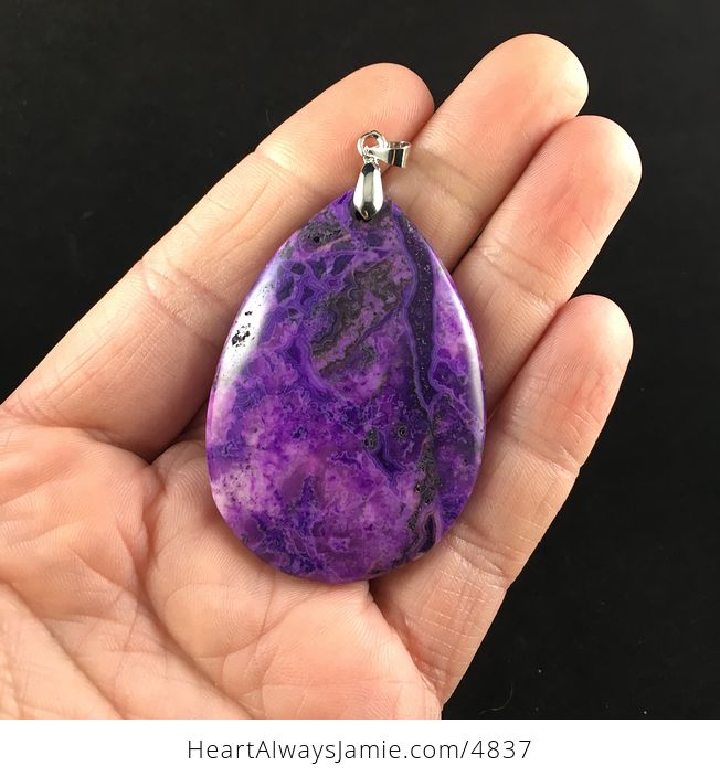 Purple Crazy Lace Mexican Agate Stone Jewelry Pendant - #0tyzSPVvfWA-1