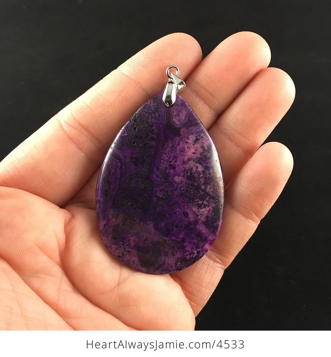 Purple Crazy Lace Mexican Agate Stone Jewelry Pendant - #BNJOtGrV65E-1