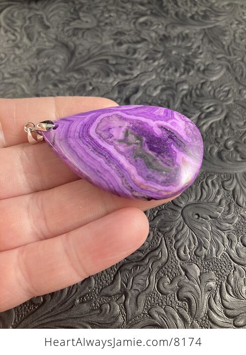 Purple Crazy Lace Mexican Agate Stone Jewelry Pendant - #QFU6aOdYLX0-4