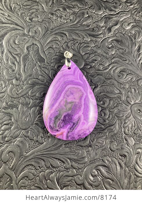 Purple Crazy Lace Mexican Agate Stone Jewelry Pendant - #QFU6aOdYLX0-5