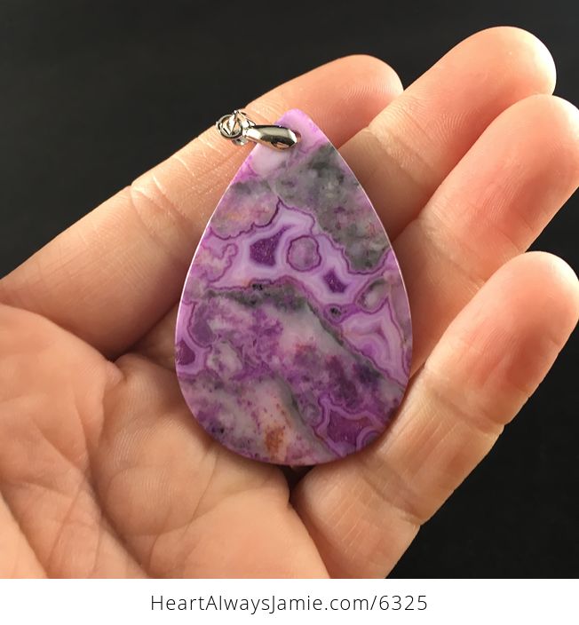 Purple Crazy Lace Mexican Agate Stone Jewelry Pendant - #ePq7mTtdxr8-6