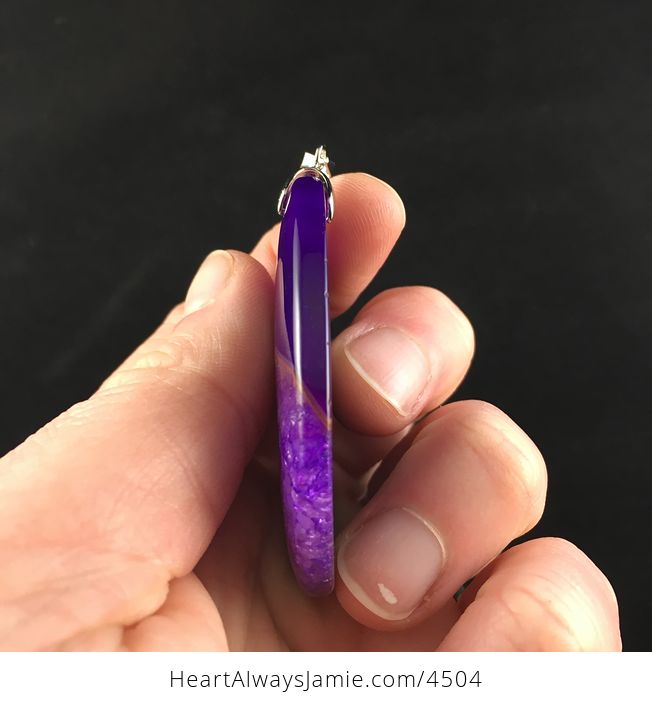 Purple Crystal Druzy Geode Agate Stone Jewelry Pendant - #9XWDNvTJdmc-5