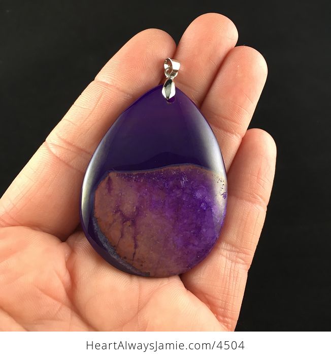 Purple Crystal Druzy Geode Agate Stone Jewelry Pendant - #9XWDNvTJdmc-1