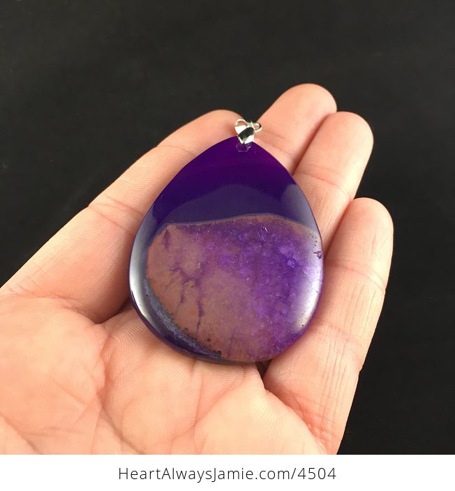 Purple Crystal Druzy Geode Agate Stone Jewelry Pendant - #9XWDNvTJdmc-2