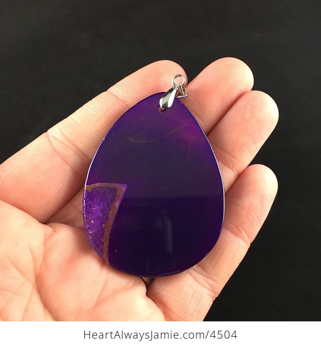 Purple Crystal Druzy Geode Agate Stone Jewelry Pendant - #9XWDNvTJdmc-6