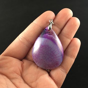 Purple Dragon Veins Agate Stone Jewelry Pendant #3Al5Owx4RGs