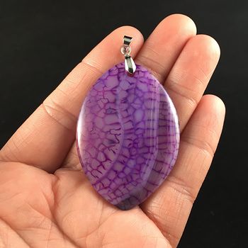 Purple Dragon Veins Agate Stone Jewelry Pendant #LTvnWPytoSg