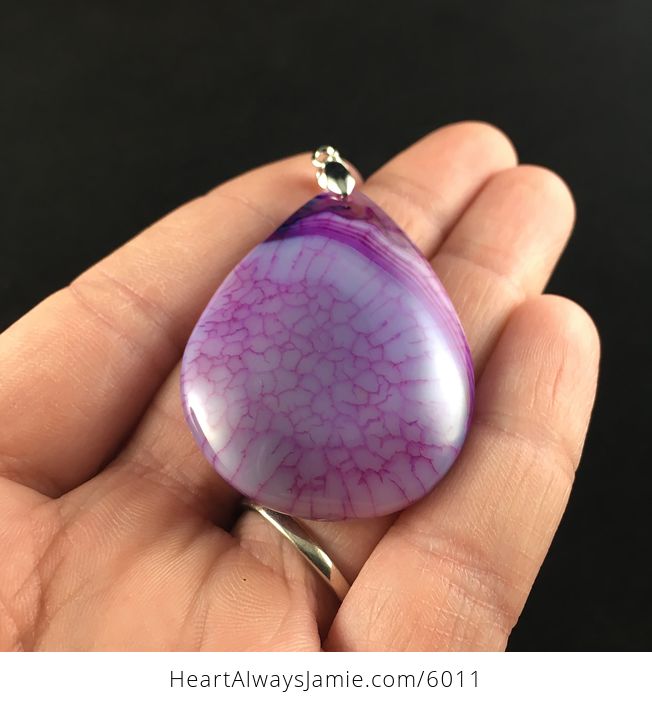 Purple Dragon Veins Agate Stone Jewelry Pendant - #3Al5Owx4RGs-2