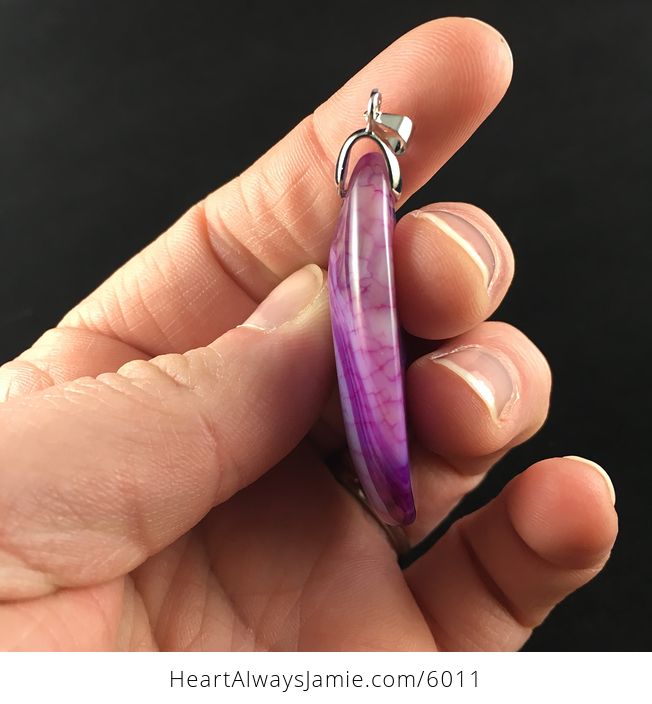 Purple Dragon Veins Agate Stone Jewelry Pendant - #3Al5Owx4RGs-5
