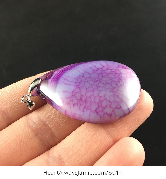 Purple Dragon Veins Agate Stone Jewelry Pendant - #3Al5Owx4RGs-4