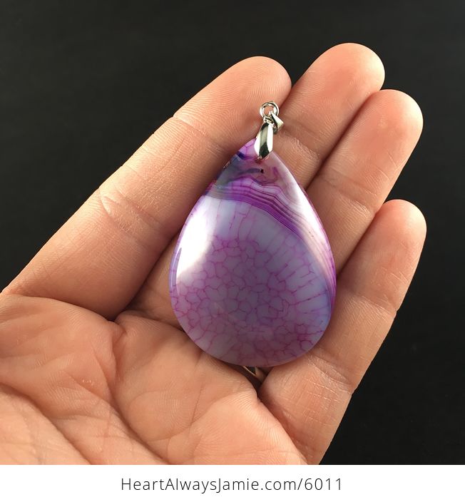 Purple Dragon Veins Agate Stone Jewelry Pendant - #3Al5Owx4RGs-1