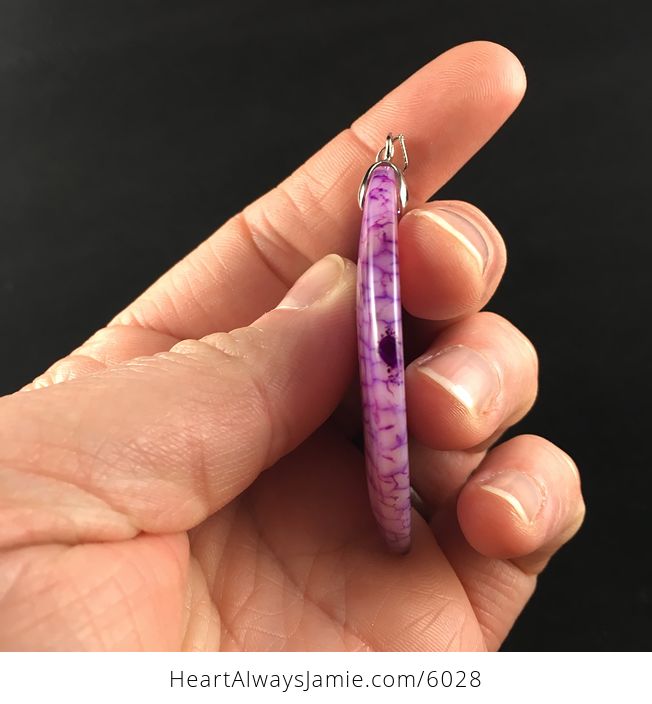 Purple Dragon Veins Agate Stone Jewelry Pendant - #LTvnWPytoSg-5