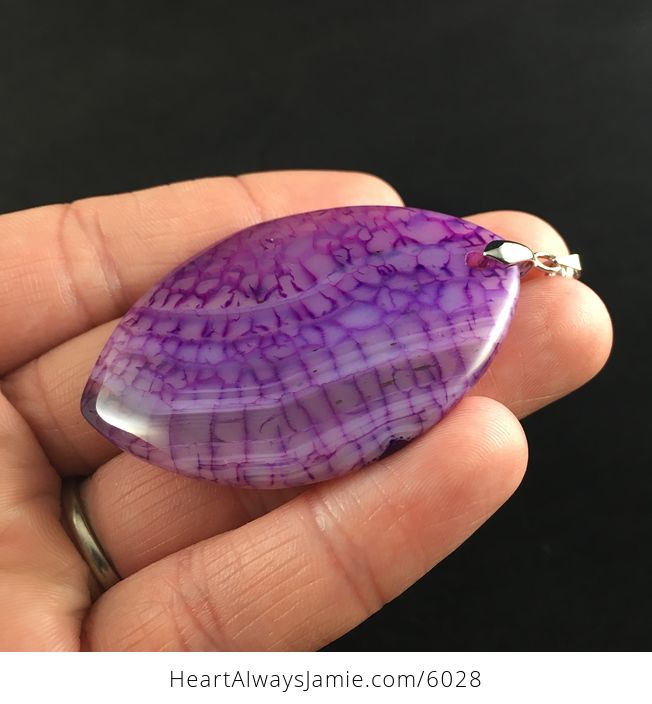 Purple Dragon Veins Agate Stone Jewelry Pendant - #LTvnWPytoSg-3