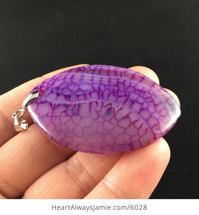 Purple Dragon Veins Agate Stone Jewelry Pendant - #LTvnWPytoSg-4