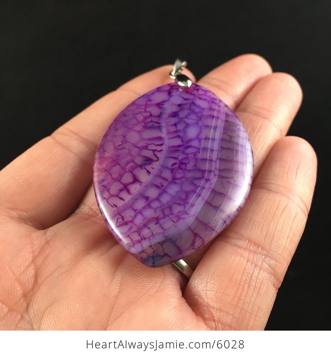 Purple Dragon Veins Agate Stone Jewelry Pendant - #LTvnWPytoSg-2