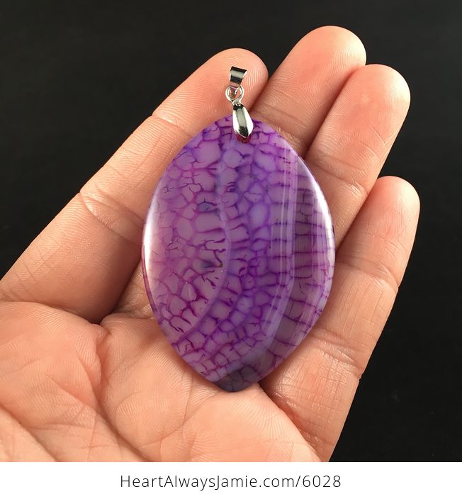 Purple Dragon Veins Agate Stone Jewelry Pendant - #LTvnWPytoSg-1