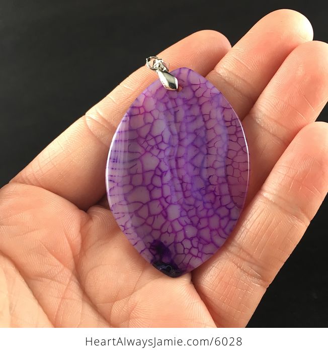 Purple Dragon Veins Agate Stone Jewelry Pendant - #LTvnWPytoSg-6