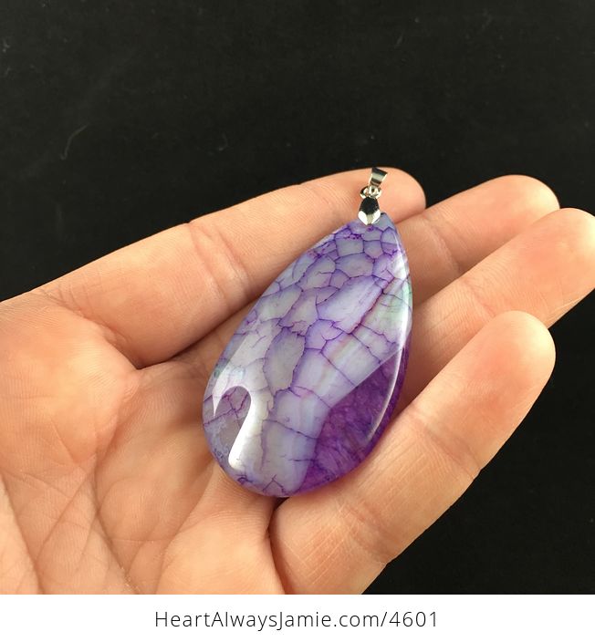 Purple Dragon Veins Druzy Agate Stone Jewelry Pendant - #0qOKskW3Cb8-2