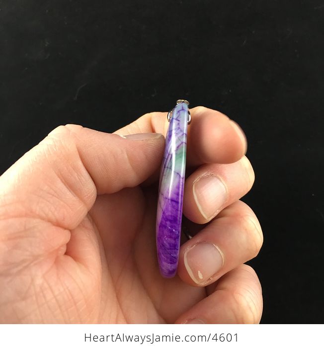 Purple Dragon Veins Druzy Agate Stone Jewelry Pendant - #0qOKskW3Cb8-3