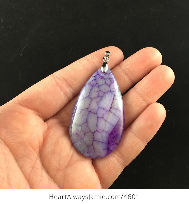 Purple Dragon Veins Druzy Agate Stone Jewelry Pendant - #0qOKskW3Cb8-1