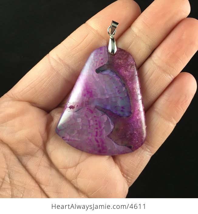 Purple Dragon Veins Druzy Agate Stone Jewelry Pendant - #DgarJPbaJzA-1