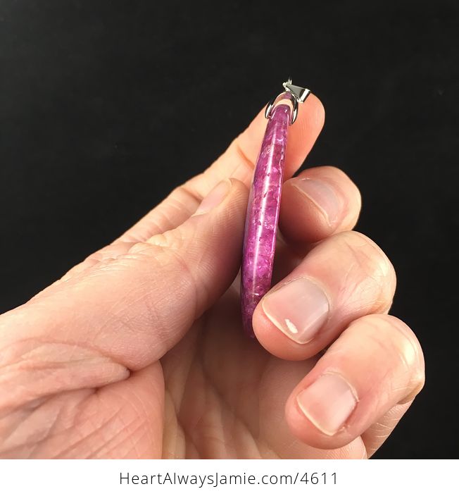 Purple Dragon Veins Druzy Agate Stone Jewelry Pendant - #DgarJPbaJzA-4
