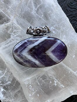 Purple Dream Chevron Amethyst Stone Crystal Pendant Jewelry #yJMWGkiRYfU