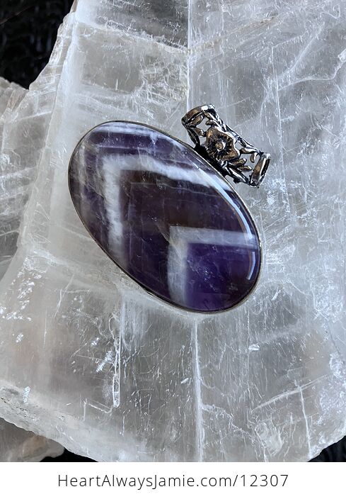 Purple Dream Chevron Amethyst Stone Crystal Pendant Jewelry - #yJMWGkiRYfU-5