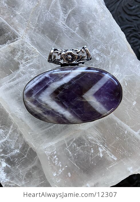 Purple Dream Chevron Amethyst Stone Crystal Pendant Jewelry - #yJMWGkiRYfU-1