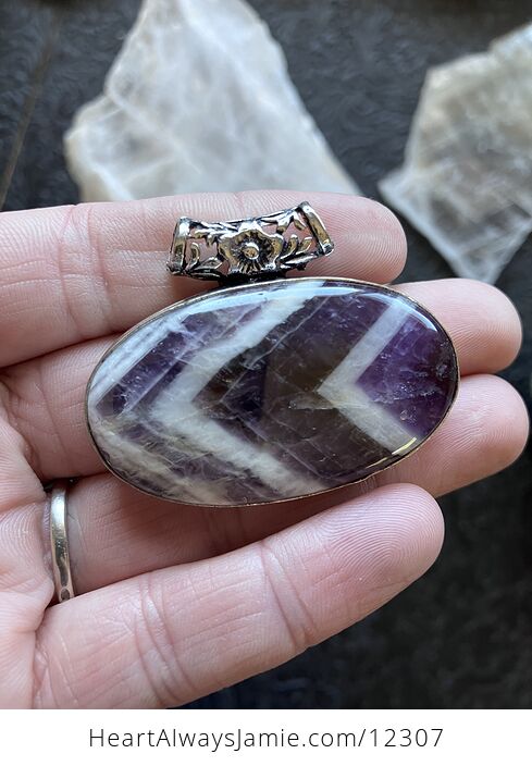 Purple Dream Chevron Amethyst Stone Crystal Pendant Jewelry - #yJMWGkiRYfU-2