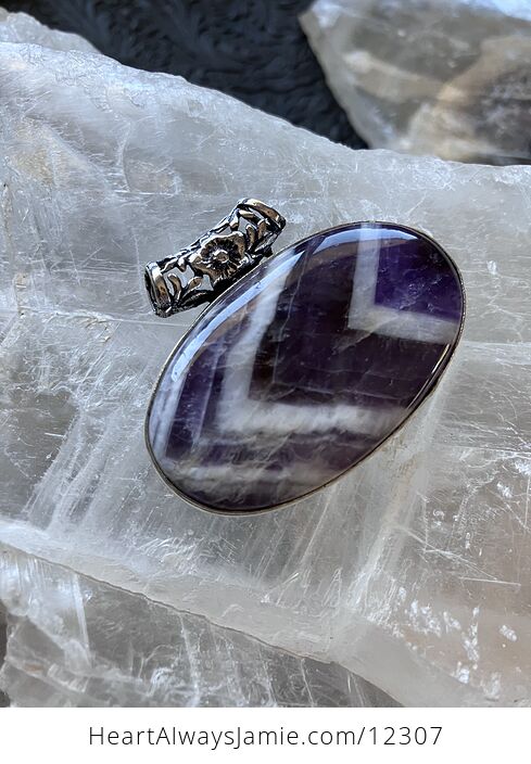 Purple Dream Chevron Amethyst Stone Crystal Pendant Jewelry - #yJMWGkiRYfU-6