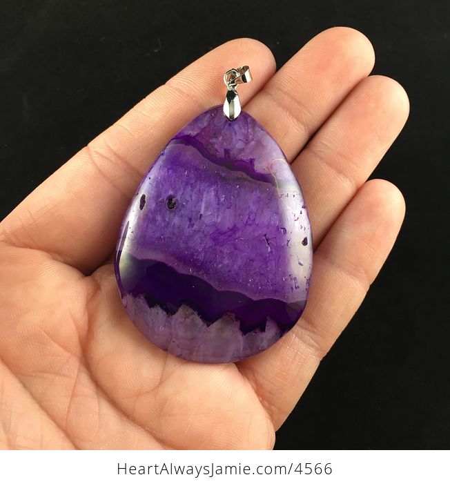 Purple Drusy Agate Stone Jewelry Pendant - #s3VeqysD4Zs-1