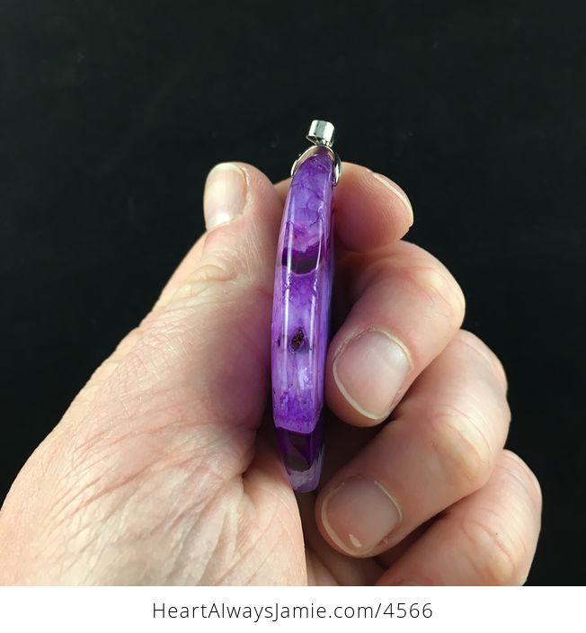 Purple Drusy Agate Stone Jewelry Pendant - #s3VeqysD4Zs-2