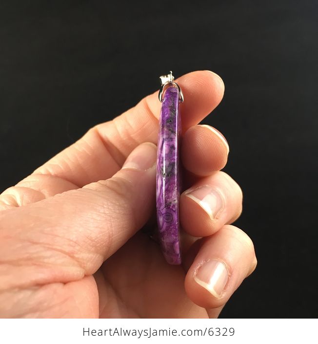 Purple Drusy Crazy Lace Mexican Agate Stone Jewelry Pendant - #rTmeVMIzT1Q-5