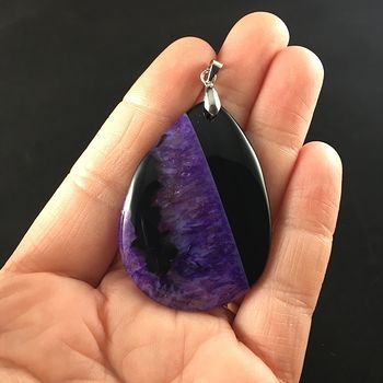 Purple Druzy Agate Stone Jewelry Pendant #DAR4tbH4l7Y