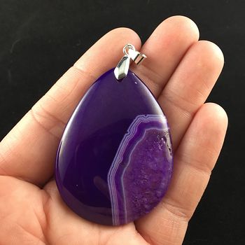 Purple Druzy Agate Stone Jewelry Pendant #RkfkDDrLVX4