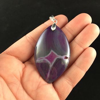 Purple Druzy Agate Stone Jewelry Pendant #VH9myEhLOsw