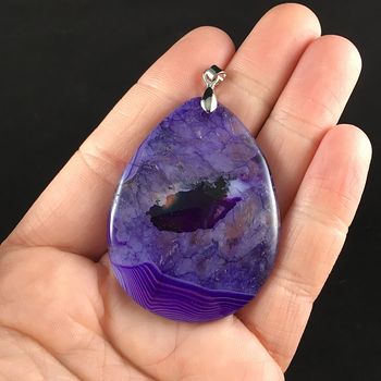 Purple Druzy Agate Stone Jewelry Pendant #bJVHTypedTs