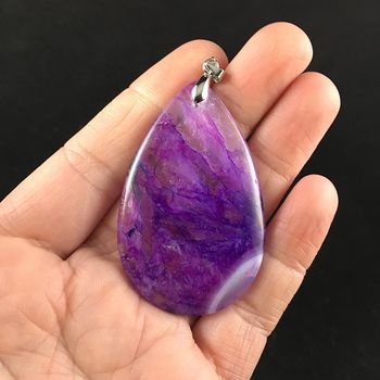 Purple Druzy Agate Stone Jewelry Pendant #wQkbHLkiepg