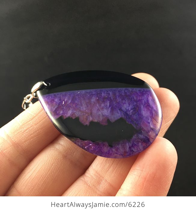 Purple Druzy Agate Stone Jewelry Pendant - #DAR4tbH4l7Y-4