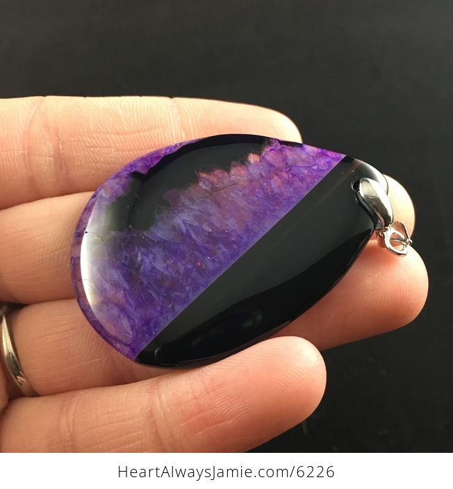 Purple Druzy Agate Stone Jewelry Pendant - #DAR4tbH4l7Y-3