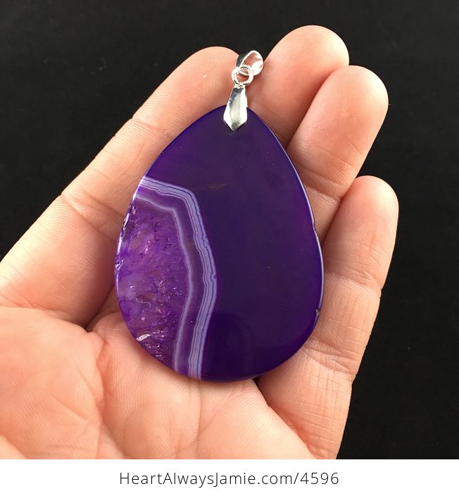 Purple Druzy Agate Stone Jewelry Pendant - #RkfkDDrLVX4-4