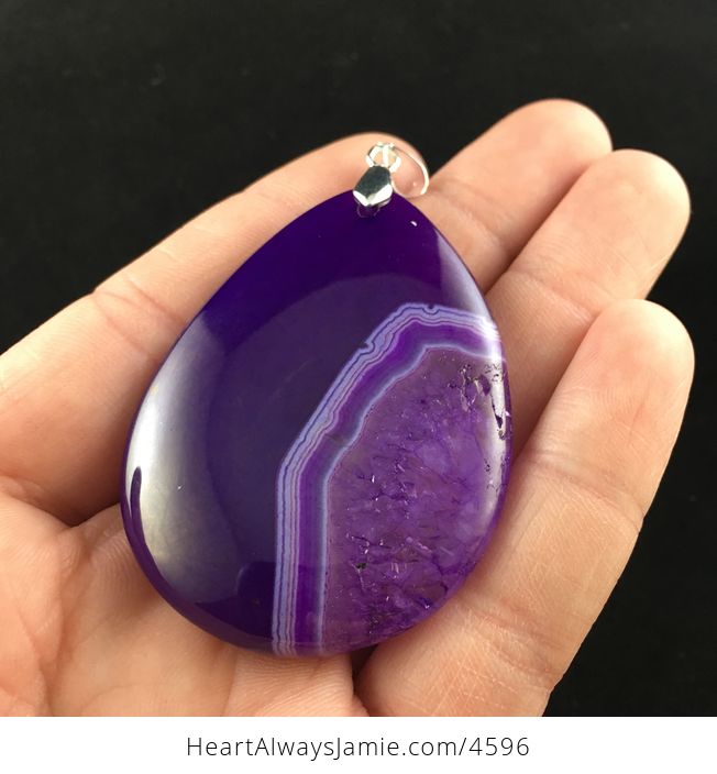 Purple Druzy Agate Stone Jewelry Pendant - #RkfkDDrLVX4-2