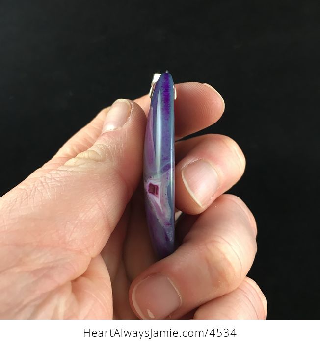 Purple Druzy Agate Stone Jewelry Pendant - #VH9myEhLOsw-3