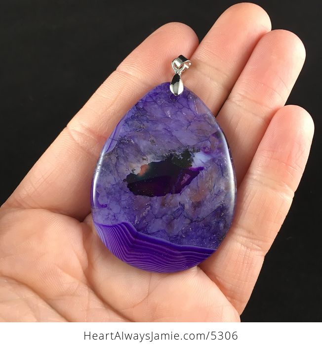 Purple Druzy Agate Stone Jewelry Pendant - #bJVHTypedTs-1