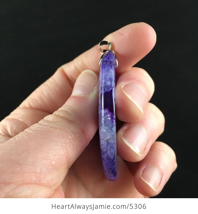 Purple Druzy Agate Stone Jewelry Pendant - #bJVHTypedTs-5