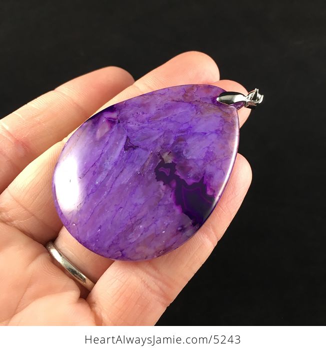 Purple Druzy Agate Stone Jewelry Pendant - #ixRnN1moIXk-3